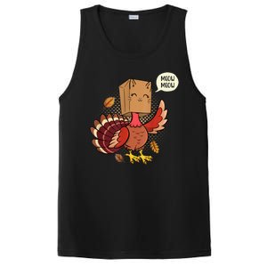 Meow Cat Funny Turkey Thanksgiving Holiday PosiCharge Competitor Tank