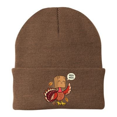 Meow Cat Funny Turkey Thanksgiving Holiday Beanie