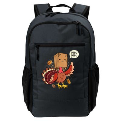 Meow Cat Funny Turkey Thanksgiving Holiday Daily Commute Backpack