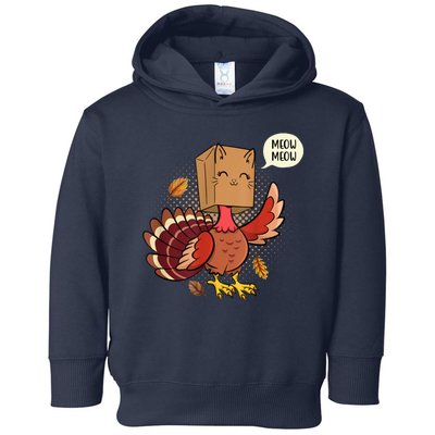 Meow Cat Funny Turkey Thanksgiving Holiday Toddler Hoodie