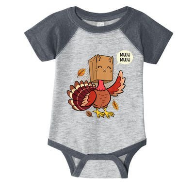 Meow Cat Funny Turkey Thanksgiving Holiday Infant Baby Jersey Bodysuit