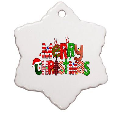 Merry Christmas Family Matching Ceramic Star Ornament