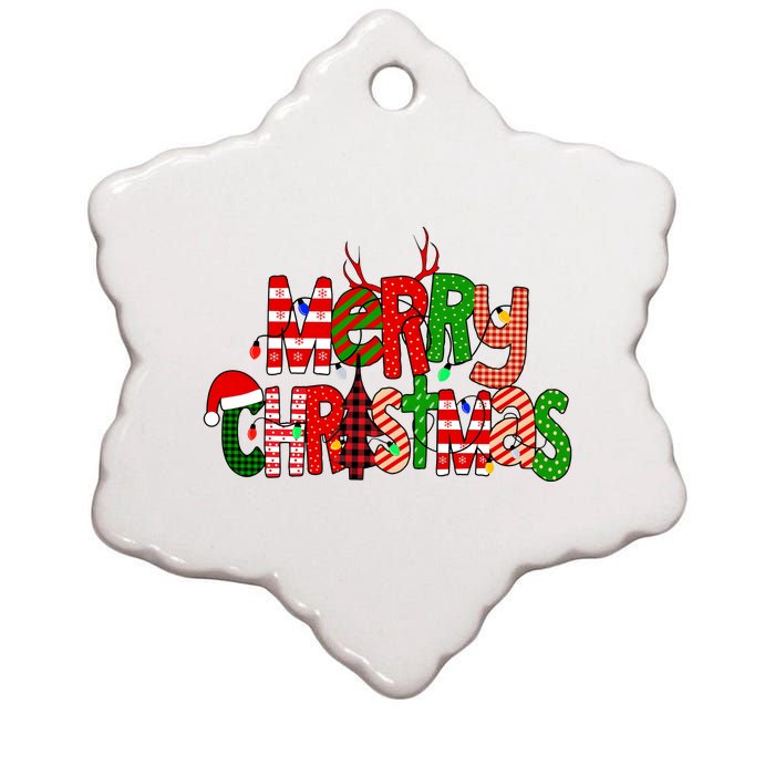 Merry Christmas Family Matching Ceramic Star Ornament