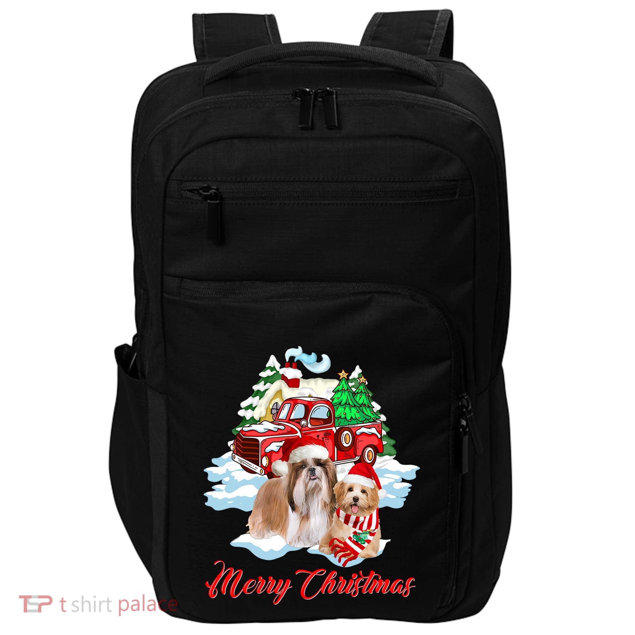 Merry Christmas Funny Santa Shih Tzu Dog Lover Christmas Cute Gift Impact Tech Backpack