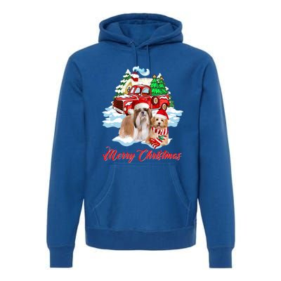 Merry Christmas Funny Santa Shih Tzu Dog Lover Christmas Cute Gift Premium Hoodie