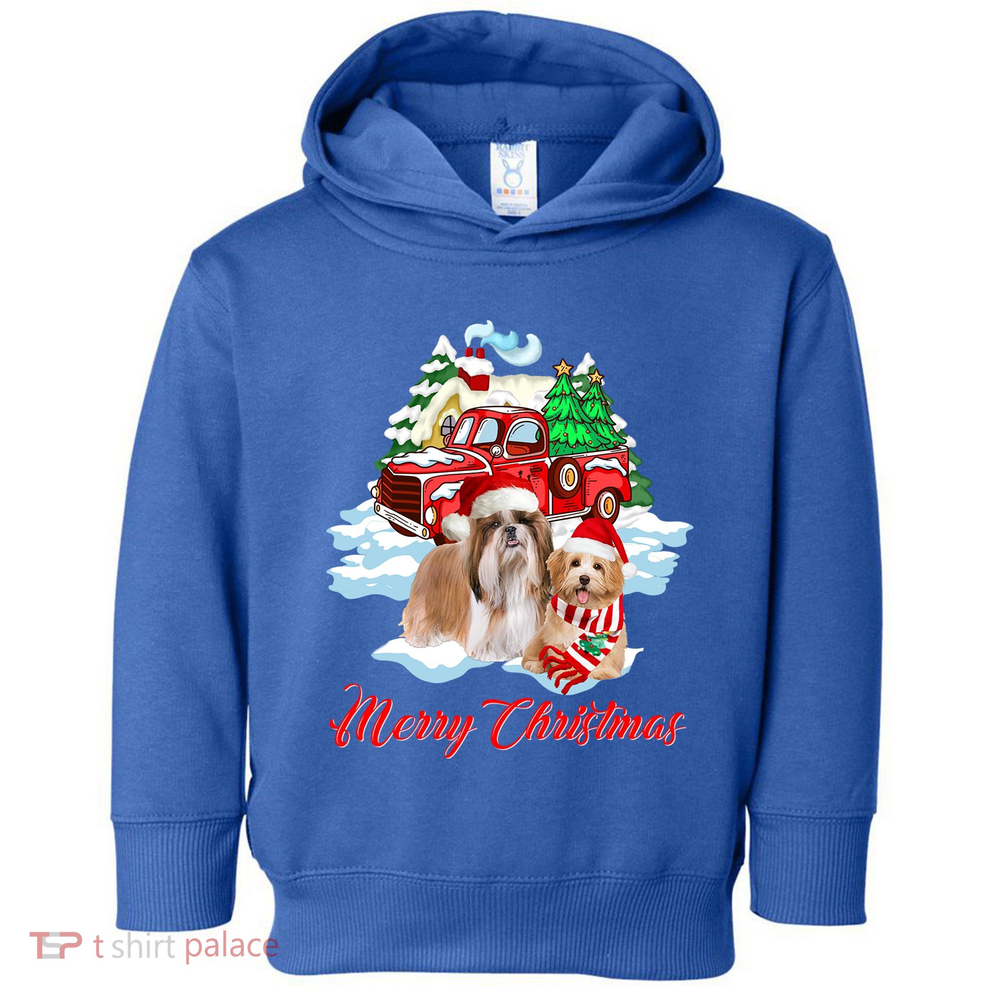Merry Christmas Funny Santa Shih Tzu Dog Lover Christmas Cute Gift Toddler Hoodie
