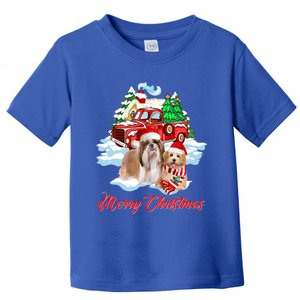 Merry Christmas Funny Santa Shih Tzu Dog Lover Christmas Cute Gift Toddler T-Shirt