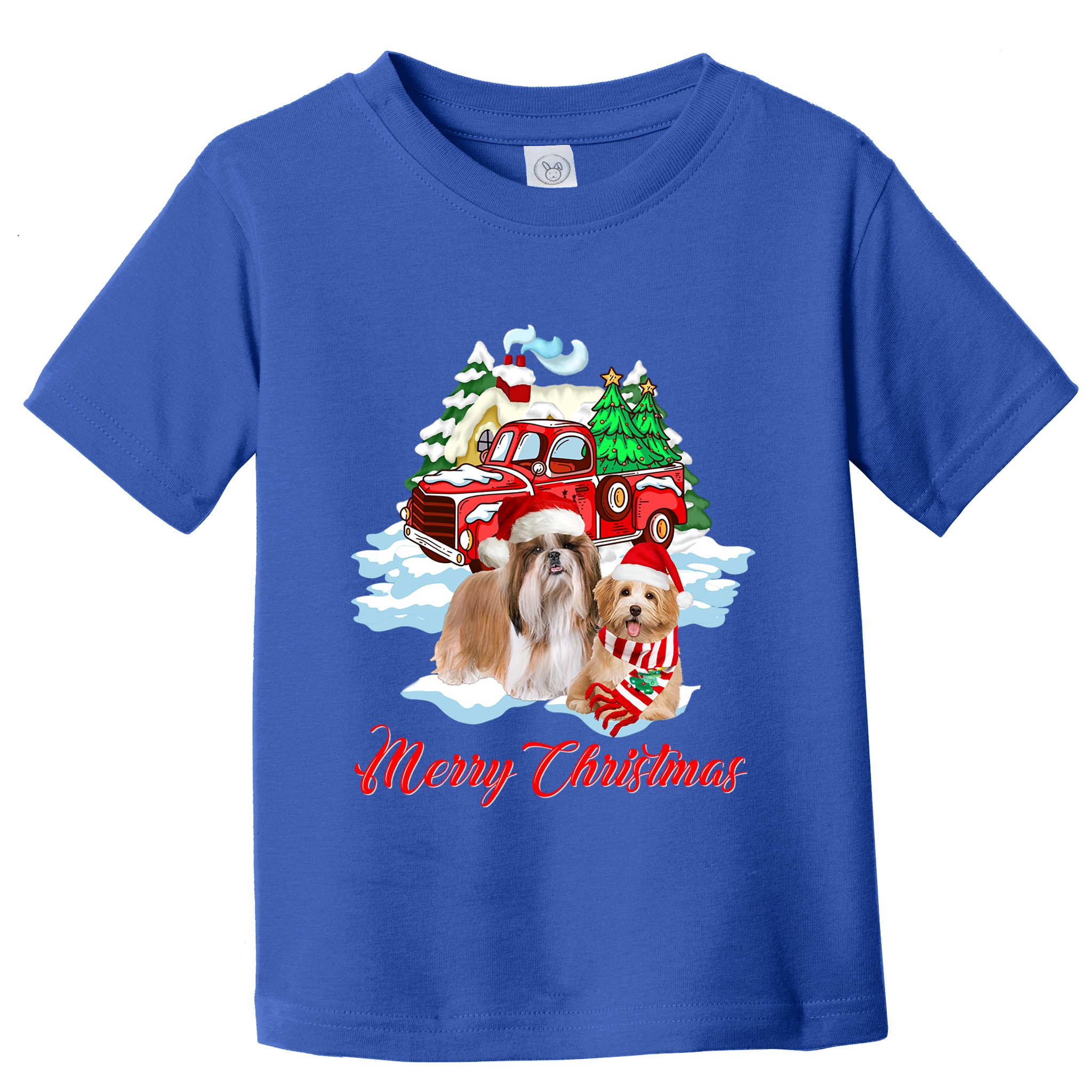 Merry Christmas Funny Santa Shih Tzu Dog Lover Christmas Cute Gift Toddler T-Shirt