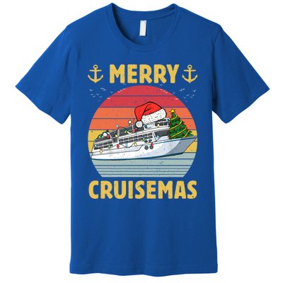 Merry Cruisemas Funny Cruise Ship Family Christmas Vintage Cool Gift Premium T-Shirt