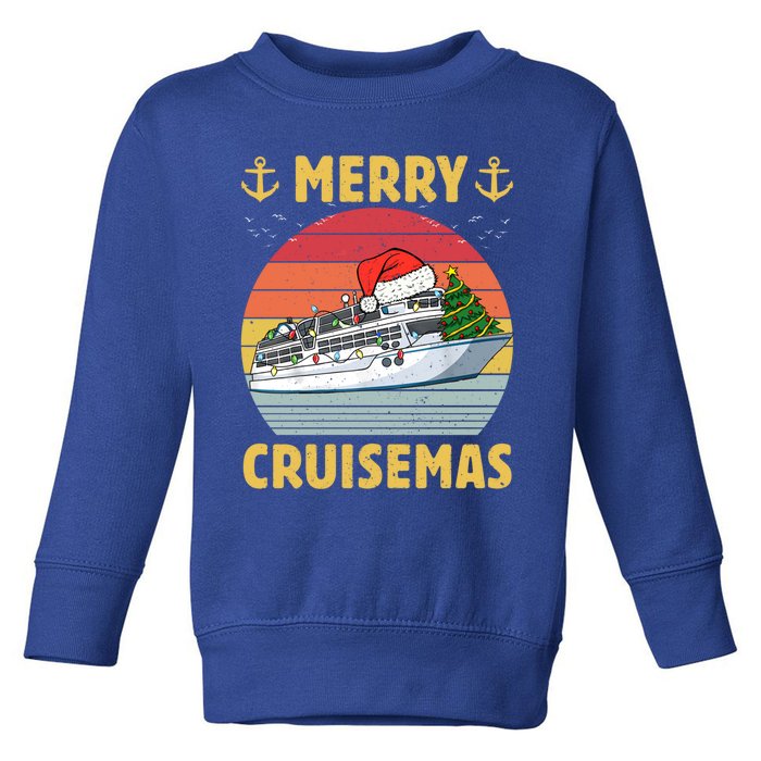 Merry Cruisemas Funny Cruise Ship Family Christmas Vintage Cool Gift Toddler Sweatshirt