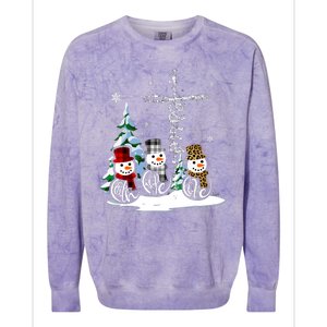 Merry Christmas Faith Hope Love Christmas Snowmen Gift Colorblast Crewneck Sweatshirt