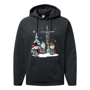 Merry Christmas Faith Hope Love Christmas Snowmen Gift Performance Fleece Hoodie