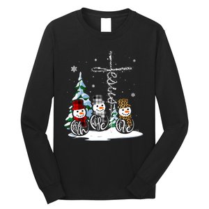 Merry Christmas Faith Hope Love Christmas Snowmen Gift Long Sleeve Shirt