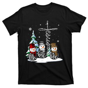 Merry Christmas Faith Hope Love Christmas Snowmen Gift T-Shirt