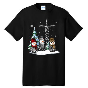 Merry Christmas Faith Hope Love Christmas Snowmen Gift Tall T-Shirt