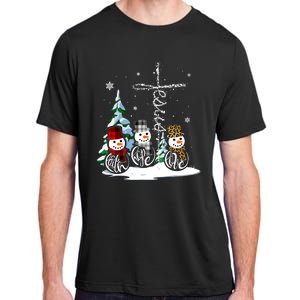 Merry Christmas Faith Hope Love Christmas Snowmen Gift Adult ChromaSoft Performance T-Shirt