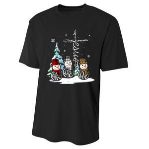 Merry Christmas Faith Hope Love Christmas Snowmen Gift Performance Sprint T-Shirt