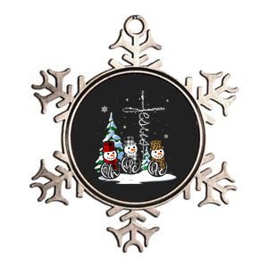 Merry Christmas Faith Hope Love Christmas Snowmen Gift Metallic Star Ornament