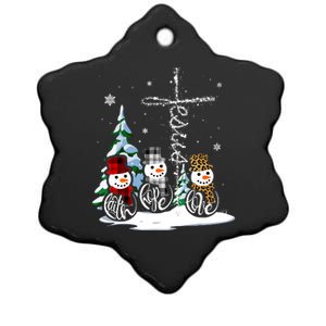 Merry Christmas Faith Hope Love Christmas Snowmen Gift Ceramic Star Ornament