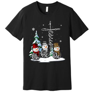 Merry Christmas Faith Hope Love Christmas Snowmen Gift Premium T-Shirt