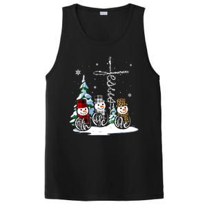 Merry Christmas Faith Hope Love Christmas Snowmen Gift PosiCharge Competitor Tank