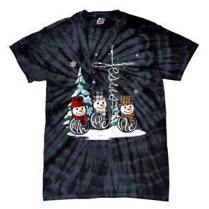 Merry Christmas Faith Hope Love Christmas Snowmen Gift Tie-Dye T-Shirt