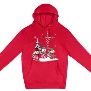 Merry Christmas Faith Hope Love Christmas Snowmen Gift Premium Pullover Hoodie