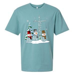 Merry Christmas Faith Hope Love Christmas Snowmen Gift Sueded Cloud Jersey T-Shirt