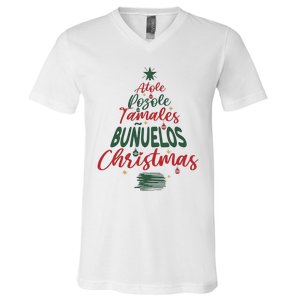 Mexican Christmas Feliz Navidad Tree Christmas V-Neck T-Shirt