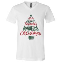 Mexican Christmas Feliz Navidad Tree Christmas V-Neck T-Shirt