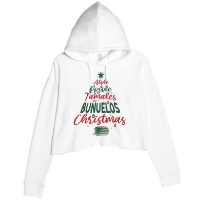 Mexican Christmas Feliz Navidad Tree Christmas Crop Fleece Hoodie