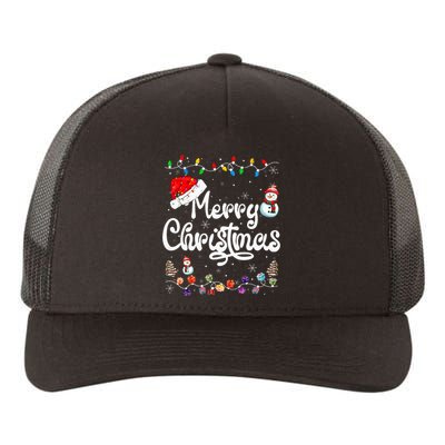 Merry Christmas Family Matching Xmas Santa Hat Xmas Lights Yupoong Adult 5-Panel Trucker Hat