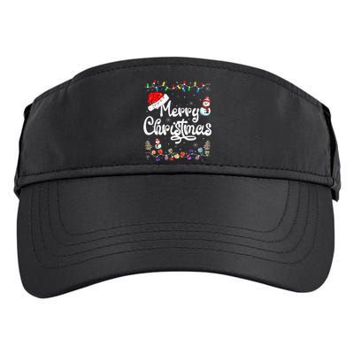 Merry Christmas Family Matching Xmas Santa Hat Xmas Lights Adult Drive Performance Visor