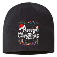 Merry Christmas Family Matching Xmas Santa Hat Xmas Lights Sustainable Beanie