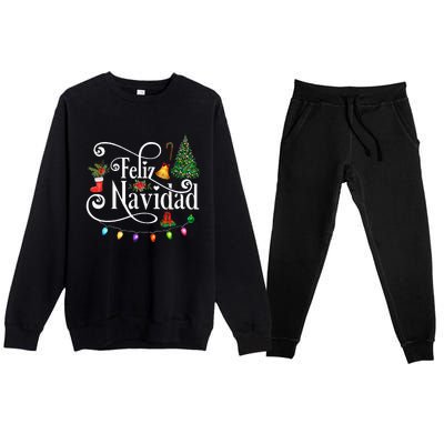 Mexican Christmas Feliz Navidad Spanish Christmas Premium Crewneck Sweatsuit Set