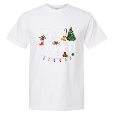 Mexican Christmas Feliz Navidad Spanish Christmas Garment-Dyed Heavyweight T-Shirt