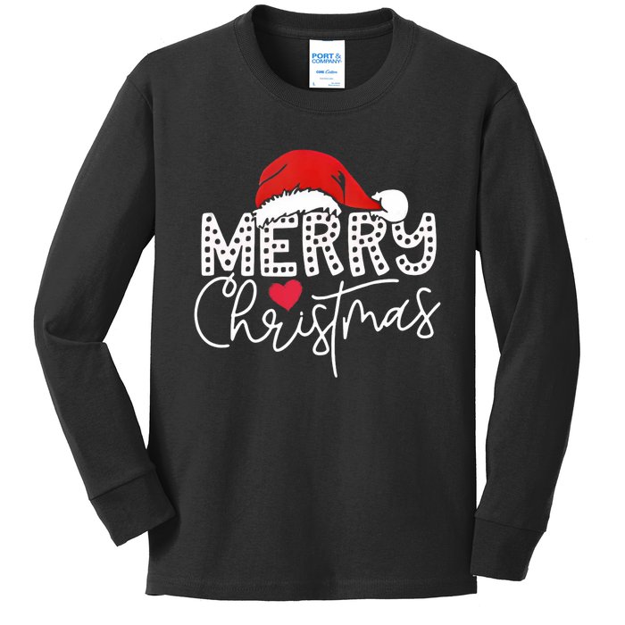 Merry Christmas Family Matching Christmas Lights Xmas Women Tank Top Kids Long Sleeve Shirt