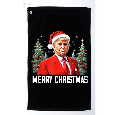 Merry Christmas Funny Santa Trump 2024 Xmas Gift Golf Towel