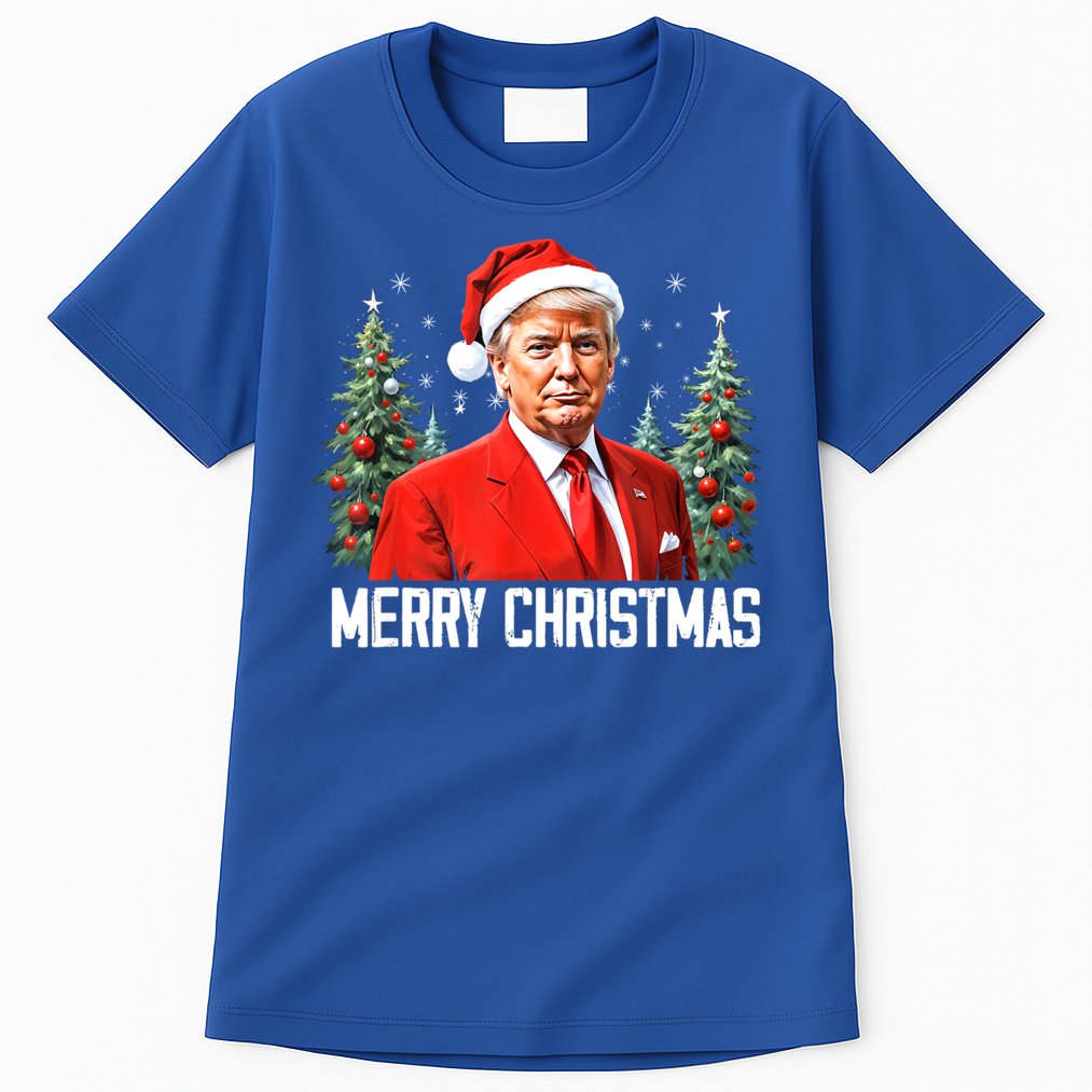 Merry Christmas Funny Santa Trump 2024 Xmas Gift Tall T-Shirt