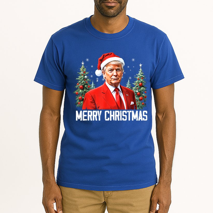 Merry Christmas Funny Santa Trump 2024 Xmas Gift Tall T-Shirt