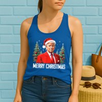 Merry Christmas Funny Santa Trump 2024 Xmas Gift Womens Tank Top