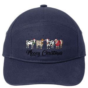 Mooey Christmas Funny Cow Holiday Xmas Holiday 7-Panel Snapback Hat