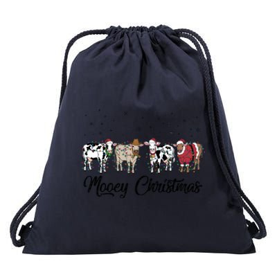 Mooey Christmas Funny Cow Holiday Xmas Holiday Drawstring Bag