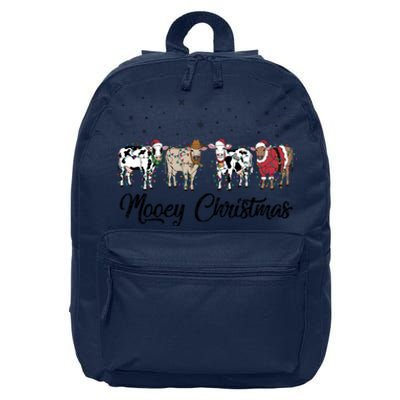 Mooey Christmas Funny Cow Holiday Xmas Holiday 16 in Basic Backpack