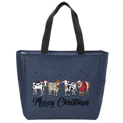 Mooey Christmas Funny Cow Holiday Xmas Holiday Zip Tote Bag