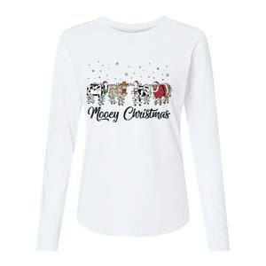 Mooey Christmas Funny Cow Holiday Xmas Holiday Womens Cotton Relaxed Long Sleeve T-Shirt