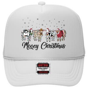 Mooey Christmas Funny Cow Holiday Xmas Holiday High Crown Mesh Back Trucker Hat