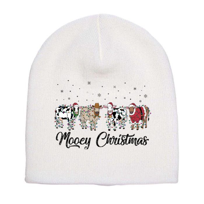 Mooey Christmas Funny Cow Holiday Xmas Holiday Short Acrylic Beanie