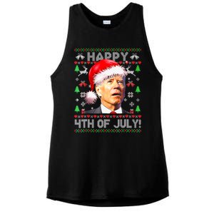 Merry Christmas Funny Joe Biden Happy 4th of July Ugly Xmas Ladies PosiCharge Tri-Blend Wicking Tank