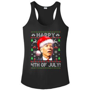 Merry Christmas Funny Joe Biden Happy 4th of July Ugly Xmas Ladies PosiCharge Competitor Racerback Tank